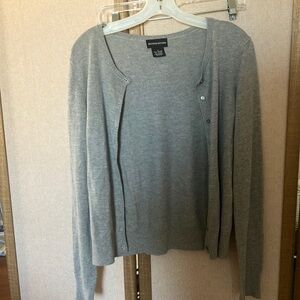 Sutton studio Button-Down Gray Sweater medium